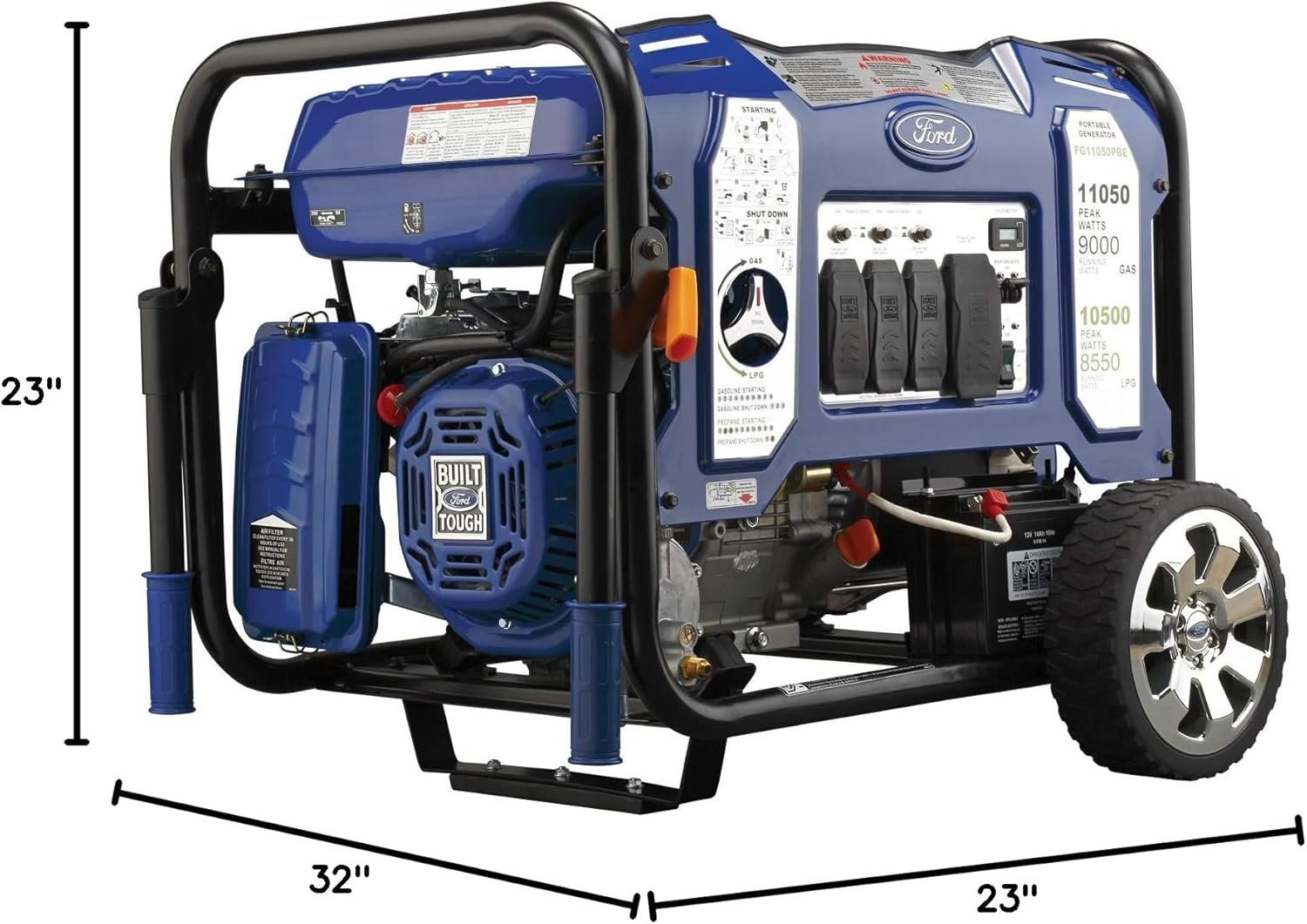 Ford 11,050 Watt Dual Fuel Portable Generator FG11050PBE - Image 3