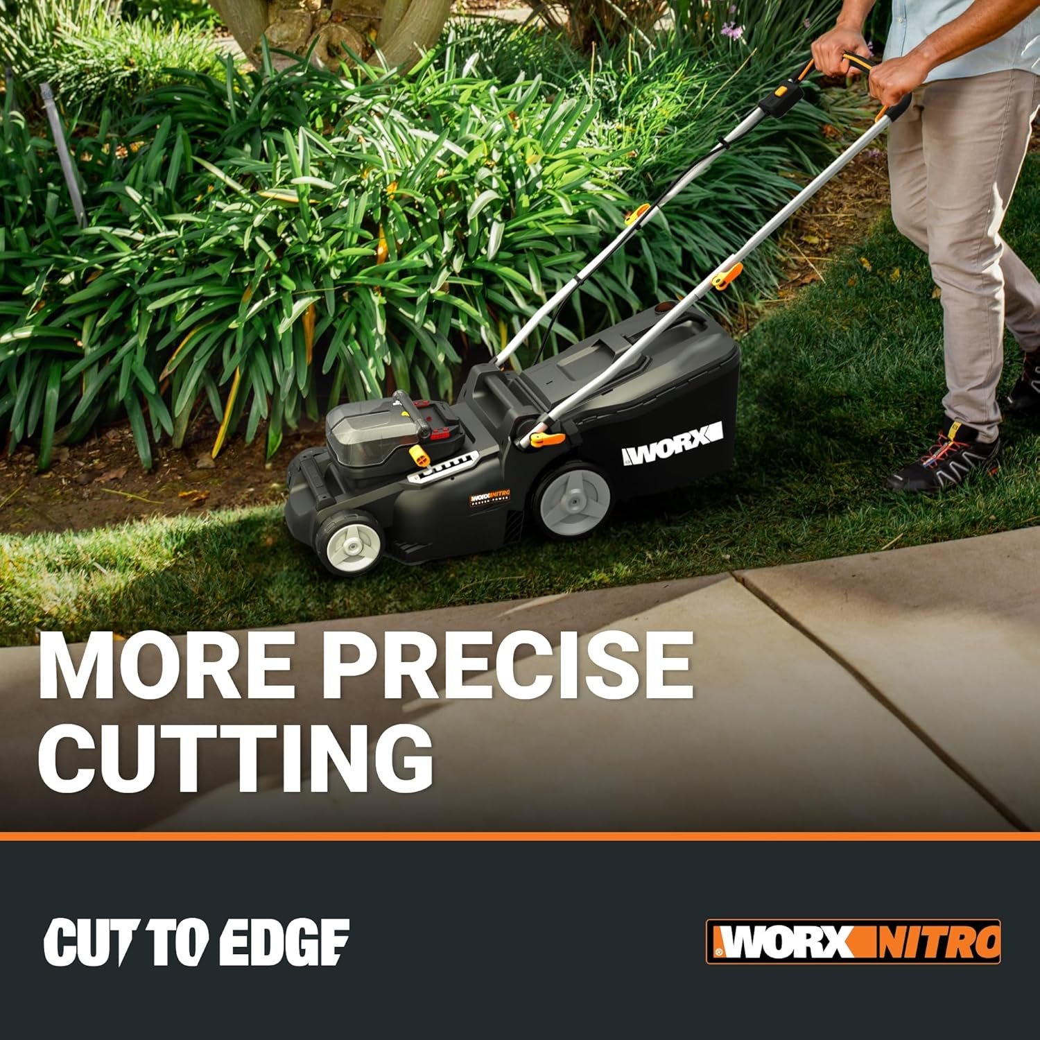 WORX Nitro 40V 16" Cordless Lawn Mower w/Brushless Motor 2.0 & Intellicut - Image 4