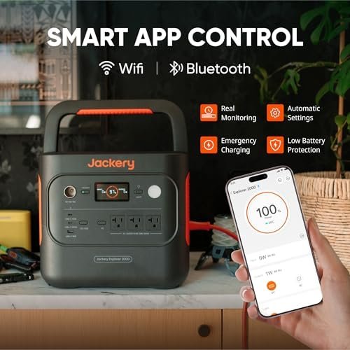Jackery Explorer 2000 v2 Portable Power Station, 2042Wh LiFePO4 Home Backup Battery, 2200W Solar Generator, USB-C PD 100W Fast Charging for Emergencies, Power Outages, Camping(Solar Panel Optional) - Image 5